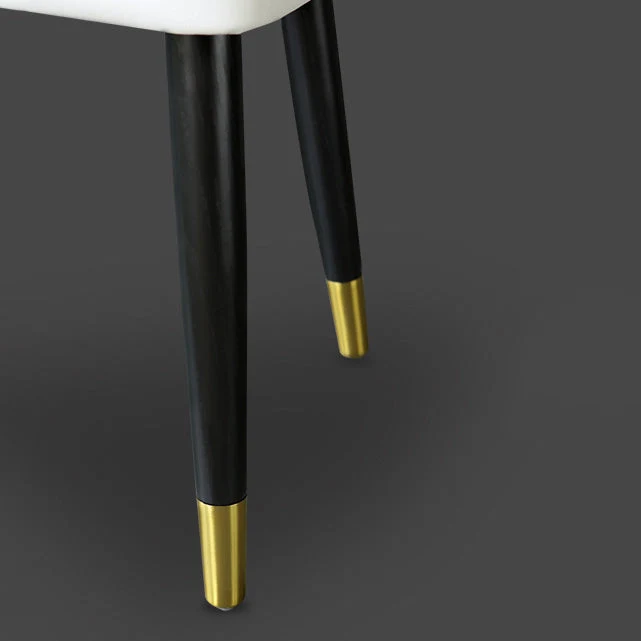 Sedie da pranzo da cucina Glam Sedie laterali ecopelle con gambe legno Clearhalo