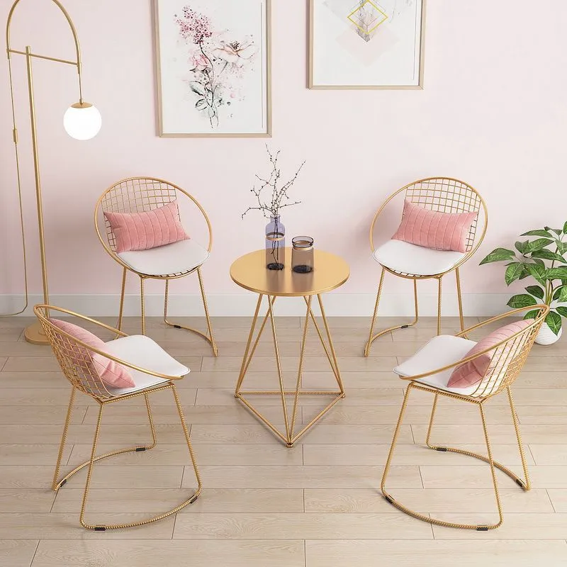 Sedie da pranzo da cucina metallo Sedie da pranzo imbottite contemporanee Clearhalo