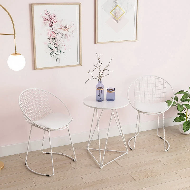 Sedie da pranzo da cucina metallo Sedie da pranzo imbottite contemporanee Clearhalo