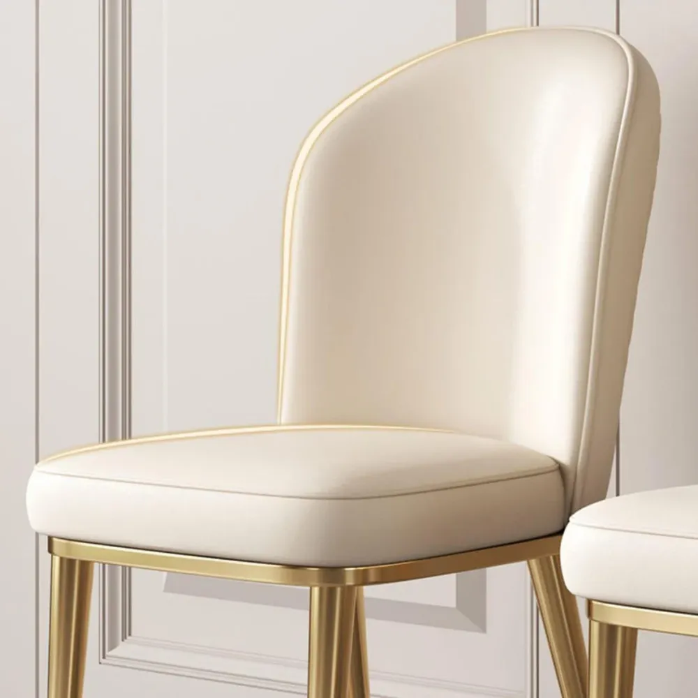 Sedie da pranzo da cucina Sedie laterali ecopelle con gambe metallo dorato Clearhalo