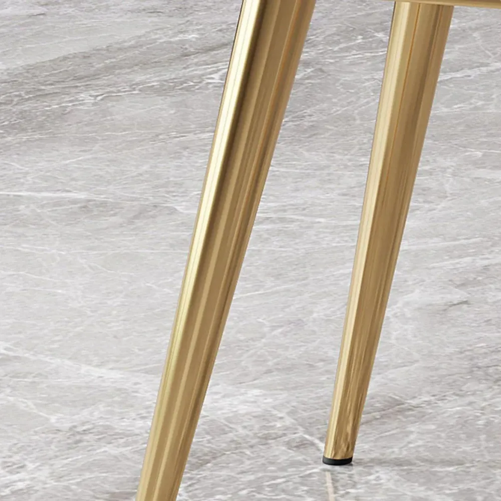 Sedie da pranzo da cucina Sedie laterali ecopelle con gambe metallo dorato Clearhalo
