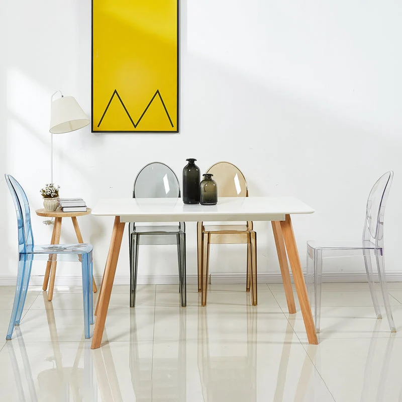 Sedie da pranzo da cucina stile europeo glam plastica con apertura sul retro Clearhalo