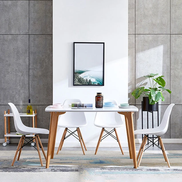 Sedie da pranzo da cucina stile moderno legno di faggio con schienale massiccio Clearhalo