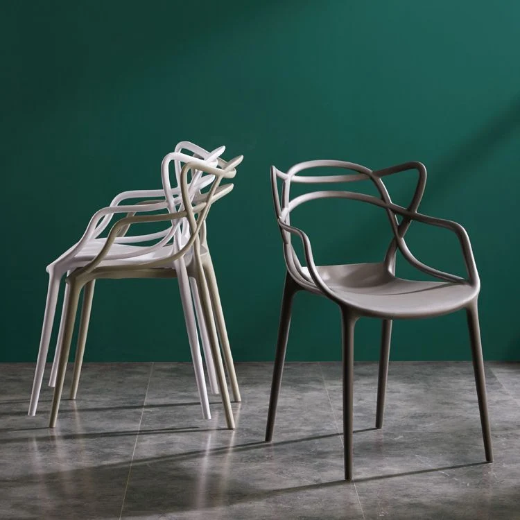 Sedie da pranzo da cucina stile moderno Sedia da pranzo con braccioli e gambe plastica Clearhalo