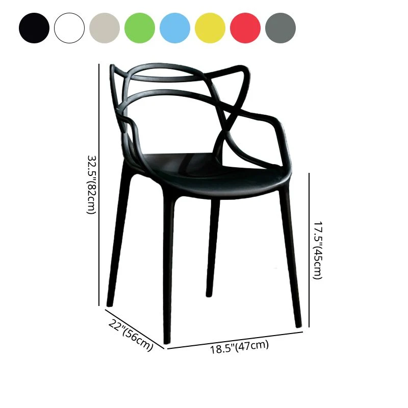 Sedie da pranzo da cucina stile moderno Sedia da pranzo con braccioli e gambe plastica Clearhalo