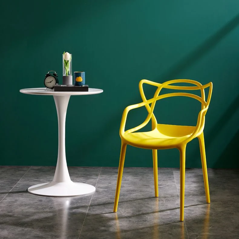 Sedie da pranzo da cucina stile moderno Sedia da pranzo con braccioli e gambe plastica Clearhalo