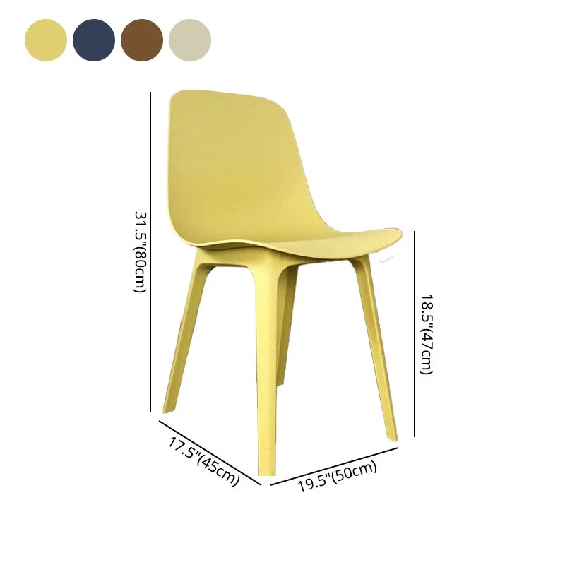 Sedie da pranzo da cucina stile moderno Sedia da pranzo senza braccioli con gambe plastica Clearhalo