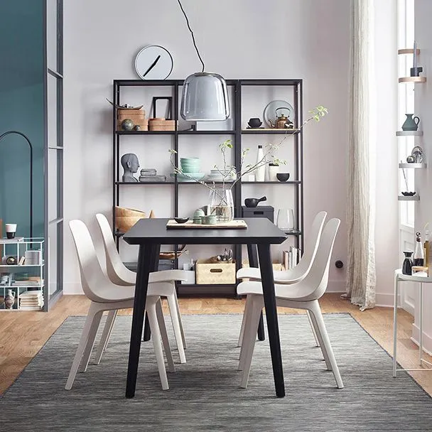 Sedie da pranzo da cucina stile moderno Sedia da pranzo senza braccioli con gambe plastica Clearhalo