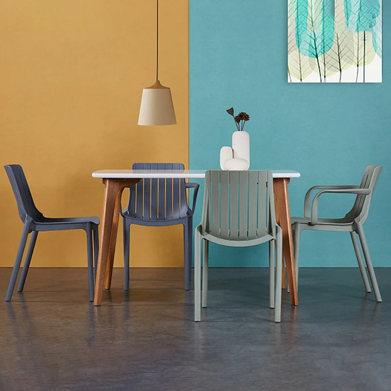 Sedie da pranzo da cucina stile moderno Sedie da pranzo plastica impilabili Clearhalo