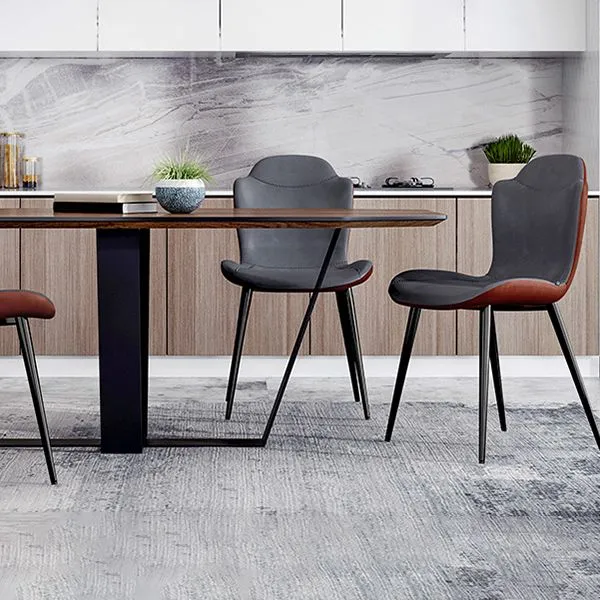 Sedie da pranzo e d'accento contemporanee ecopelle e metallo Clearhalo