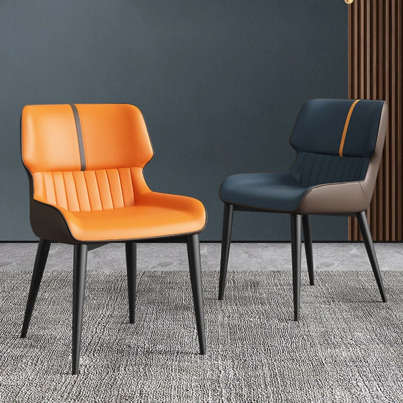 Sedie da pranzo dal design moderno ecopelle Sedia Wingback Parsons Clearhalo