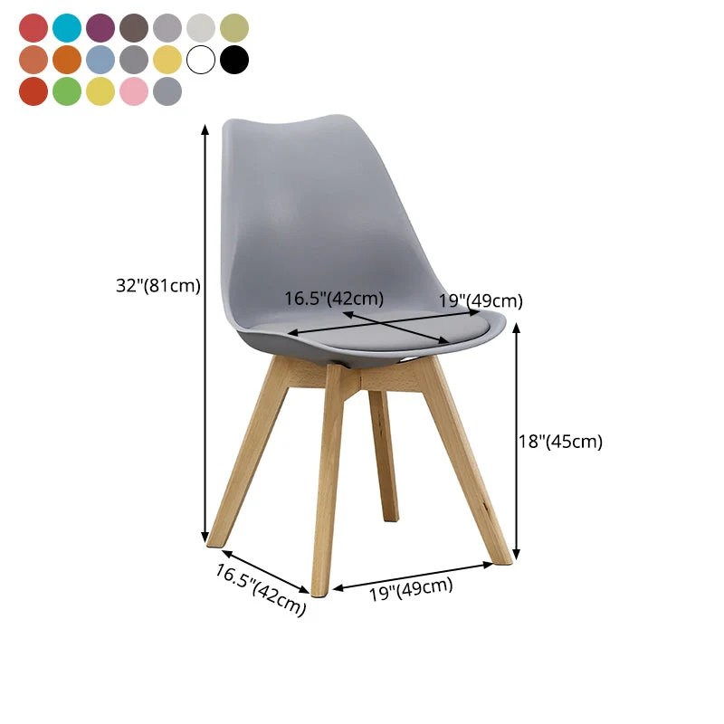 Sedie da pranzo Eames senza braccioli Sedie da pranzo laterali scandinave con gambe legno Clearhalo
