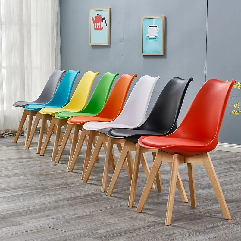 Sedie da pranzo Eames senza braccioli Sedie da pranzo laterali scandinave con gambe legno Clearhalo