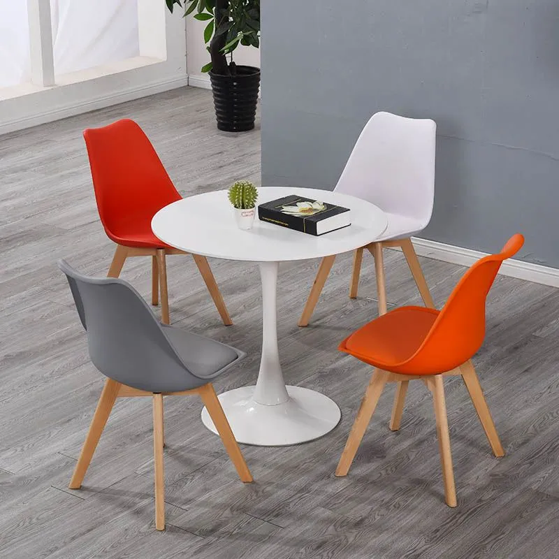 Sedie da pranzo Eames senza braccioli Sedie da pranzo laterali scandinave con gambe legno Clearhalo
