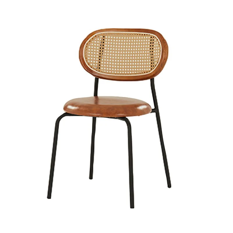 Sedie da pranzo ecopelle dal design industriale. Sedia laterale con schienale aperto Clearhalo