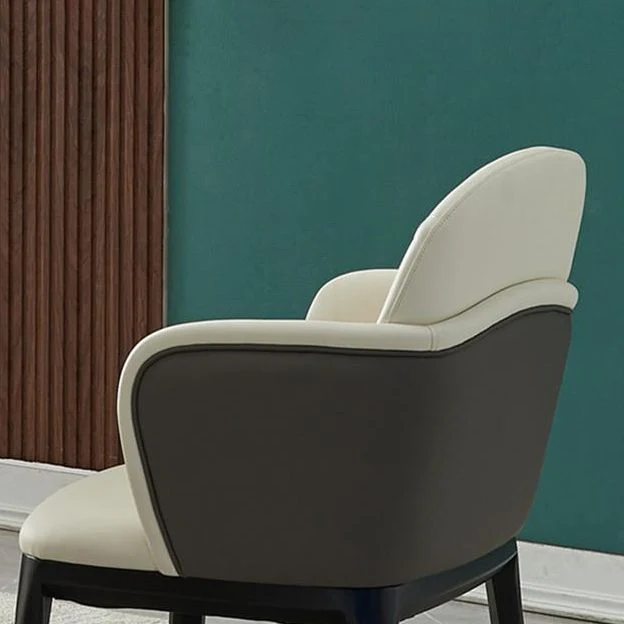 Sedie da pranzo ecopelle Poltrona stile industriale con gamba nera Clearhalo