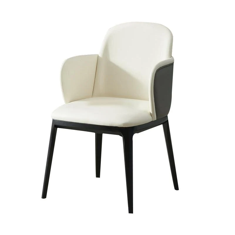Sedie da pranzo ecopelle Poltrona stile industriale con gamba nera Clearhalo