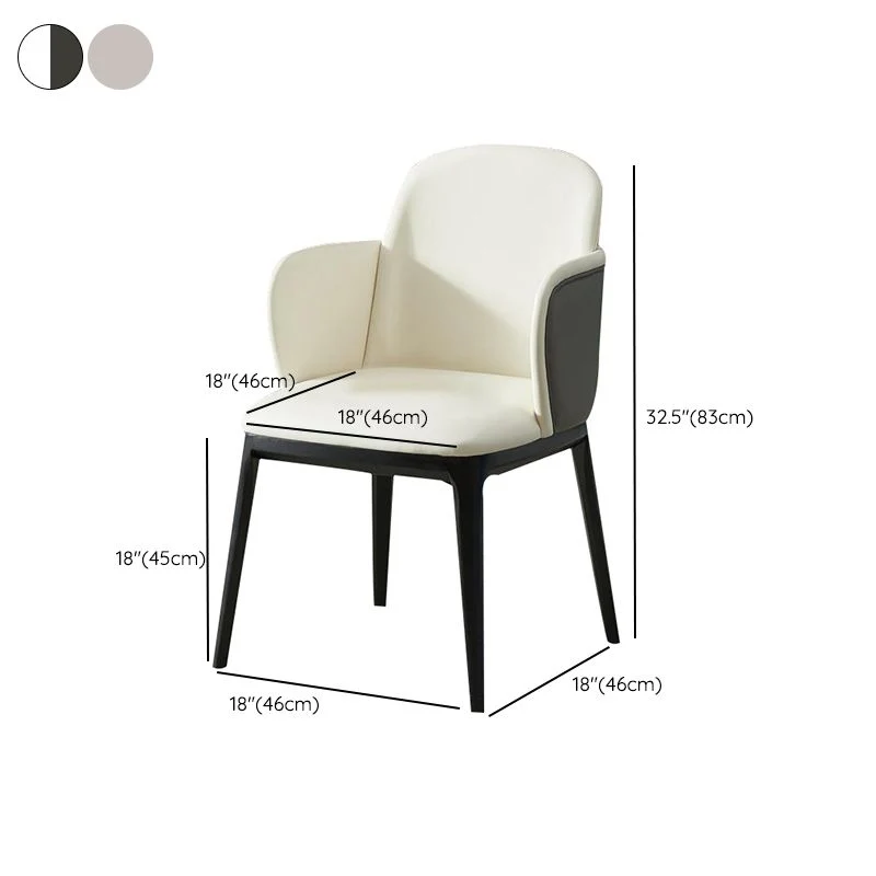 Sedie da pranzo ecopelle Poltrona stile industriale con gamba nera Clearhalo