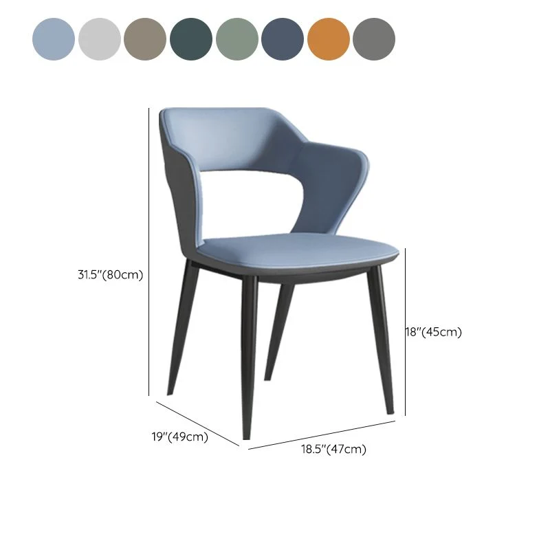 Sedie da pranzo ecopelle Sedia con braccioli con schienale aperto stile moderno per sala da pranzo Clearhalo