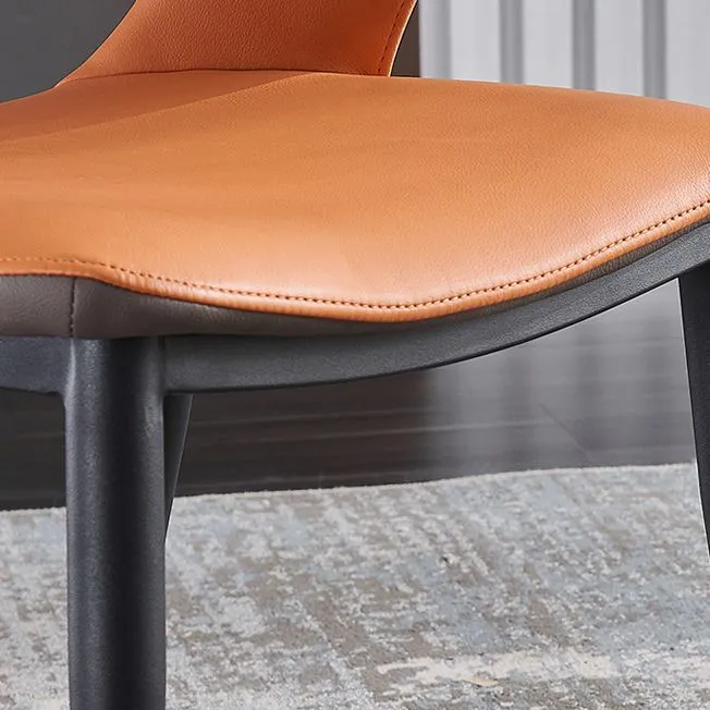 Sedie da pranzo ecopelle Sedia con braccioli con schienale aperto stile moderno per sala da pranzo Clearhalo