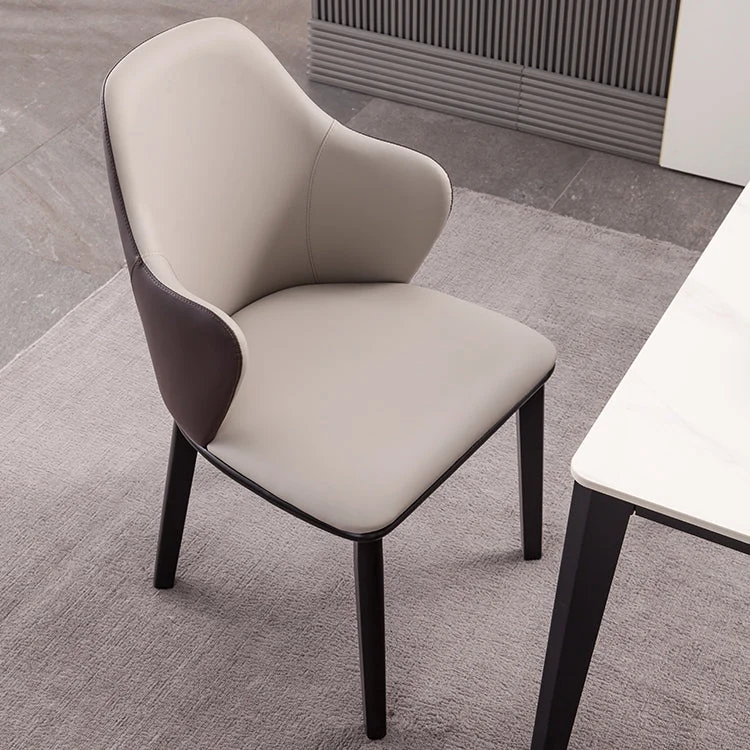 Sedie da pranzo ecopelle Sedia laterale con schienale alto e base metallo Clearhalo