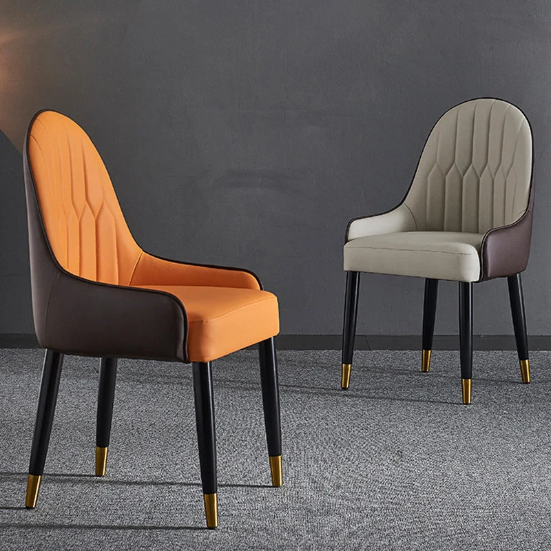Sedie da pranzo ecopelle Sedia senza braccioli Parsons stile nordico Clearhalo