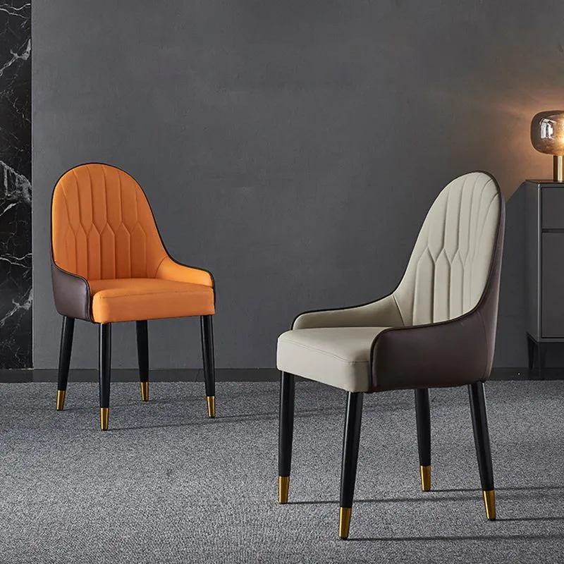 Sedie da pranzo ecopelle Sedia senza braccioli Parsons stile nordico Clearhalo