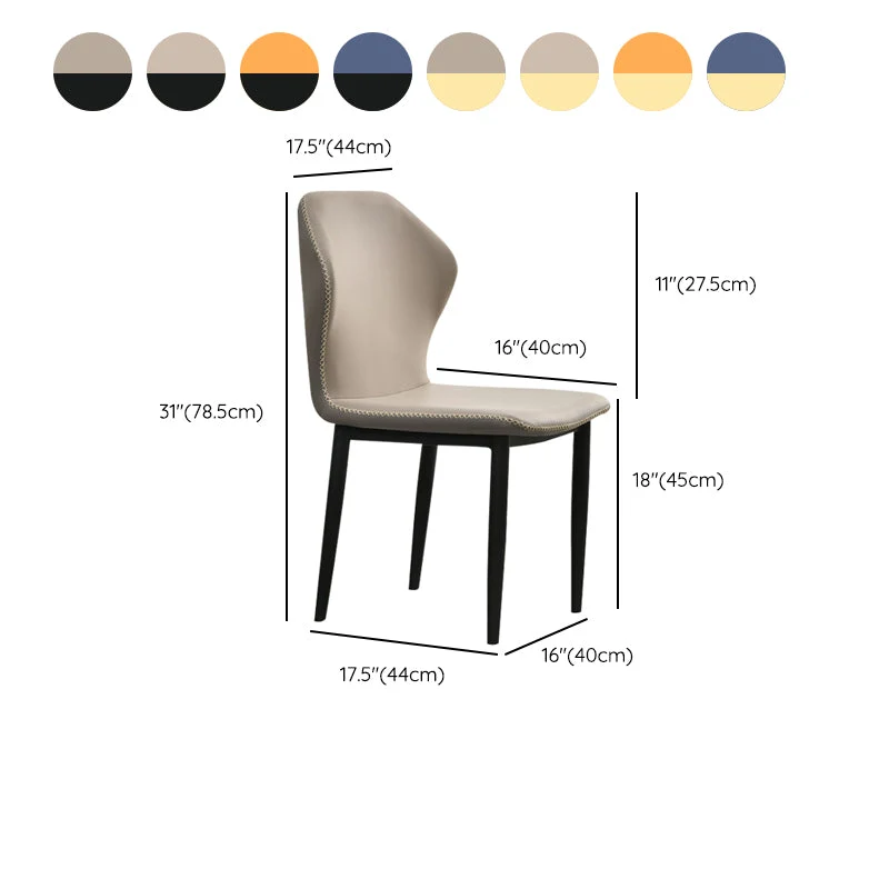 Sedie da pranzo ecopelle Set di sedie Parsons Wingback da 17,3 pollici di larghezza Clearhalo