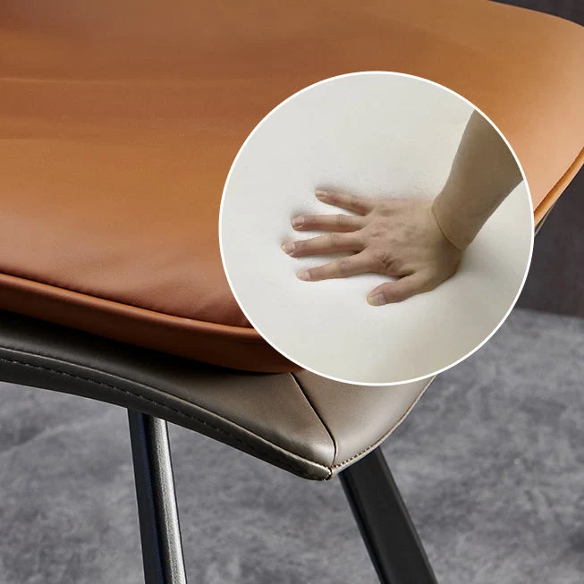 Sedie da pranzo ecopelle stile contemporaneo Sedia con schienale massiccio senza braccioli Clearhalo