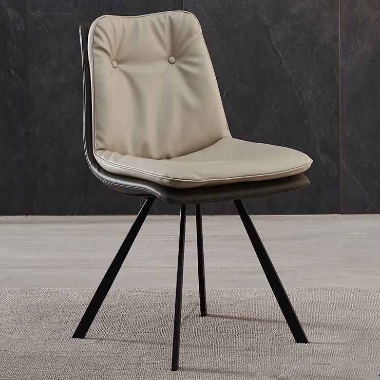 Sedie da pranzo ecopelle stile contemporaneo Sedia con schienale massiccio senza braccioli Clearhalo