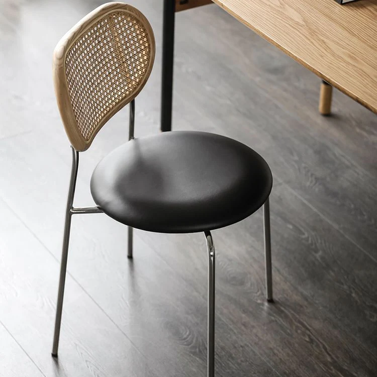 Sedie da pranzo ecopelle stile industriale Sedia da pranzo laterale con schienale aperto Clearhalo