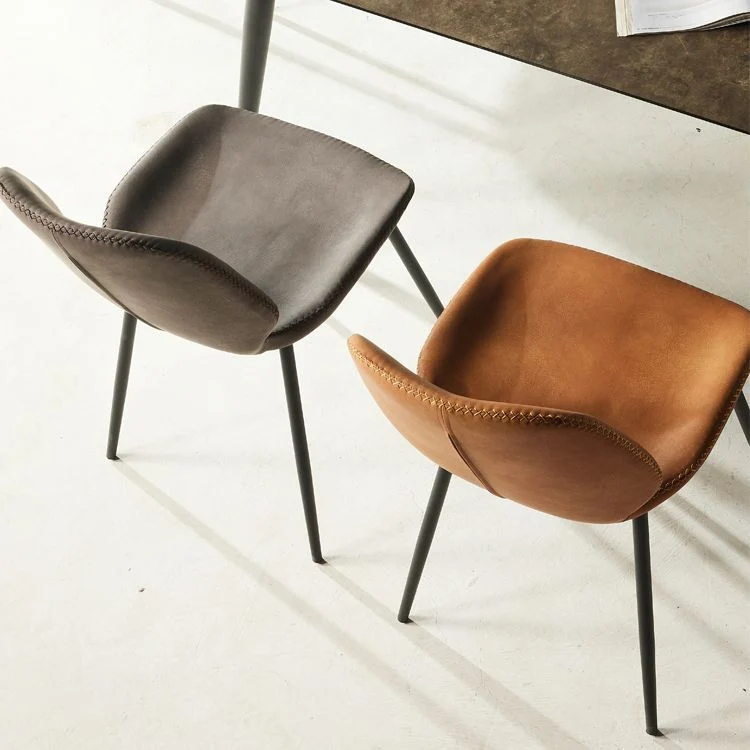 Sedie da pranzo ecopelle stile scandinavo Sedie senza braccioli con schienale massiccio per la casa Clearhalo