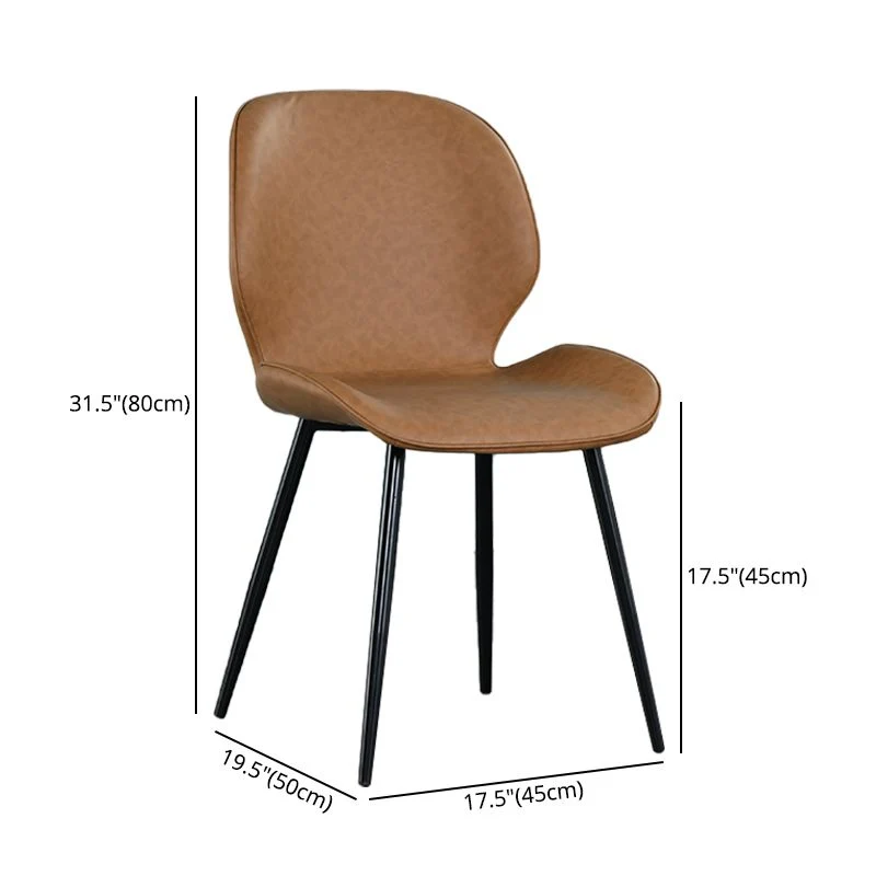 Sedie da pranzo ecopelle stile scandinavo Sedie senza braccioli con schienale massiccio per la casa Clearhalo