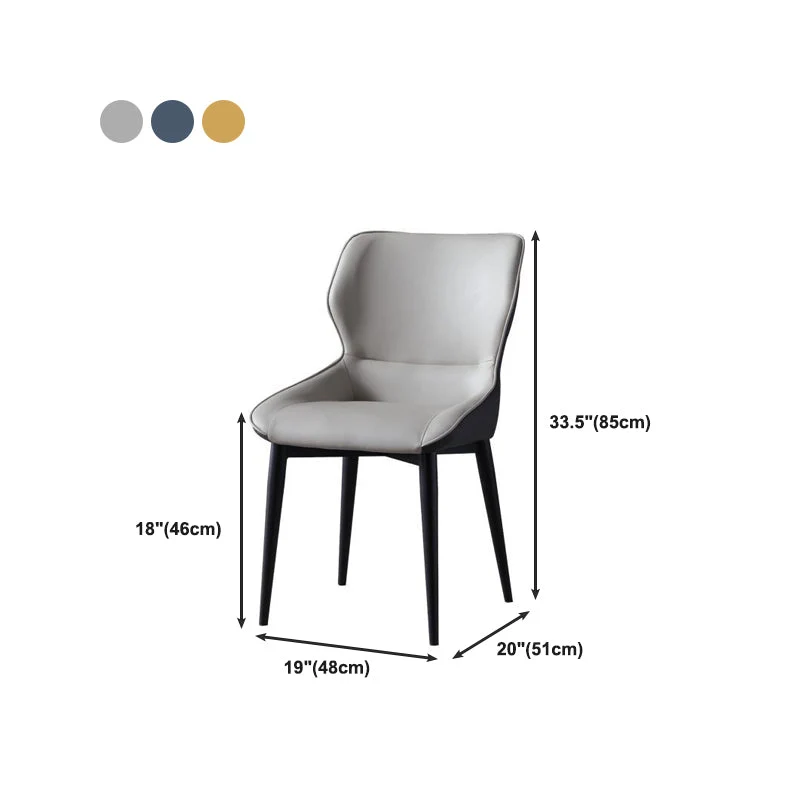Sedie da pranzo ecopelle Wingback Parsons Chair dal design industriale Clearhalo