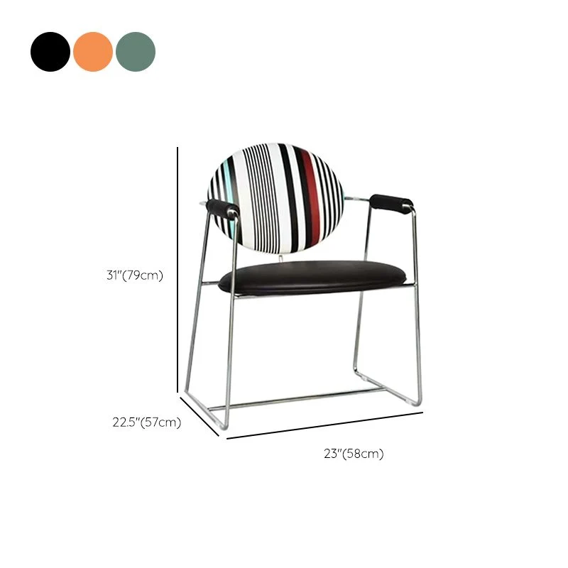 Sedie da pranzo finta pelle Poltrone imbottite con base metallo Clearhalo