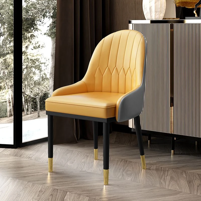 Sedie da pranzo Glam ecopelle Sedia da pranzo senza braccioli metallo per uso domestico Clearhalo