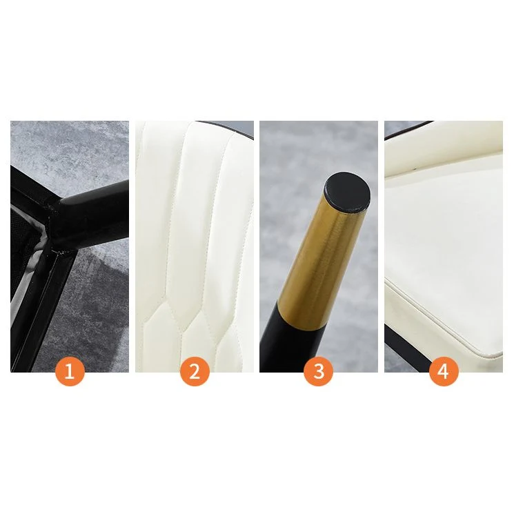 Sedie da pranzo Glam ecopelle Sedia da pranzo senza braccioli metallo per uso domestico Clearhalo