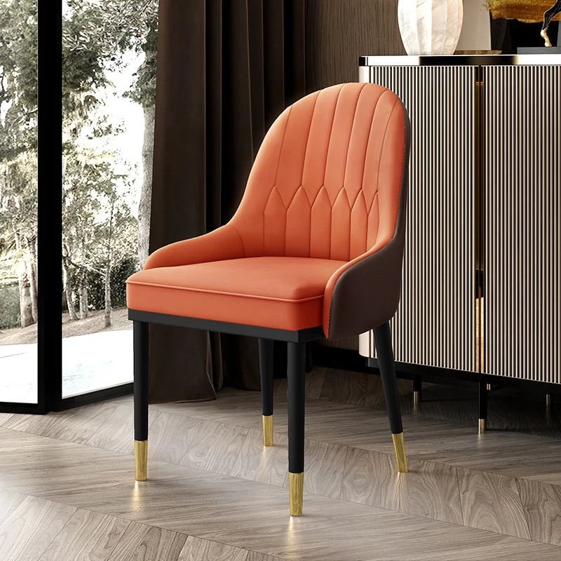 Sedie da pranzo Glam ecopelle Sedia da pranzo senza braccioli metallo per uso domestico Clearhalo