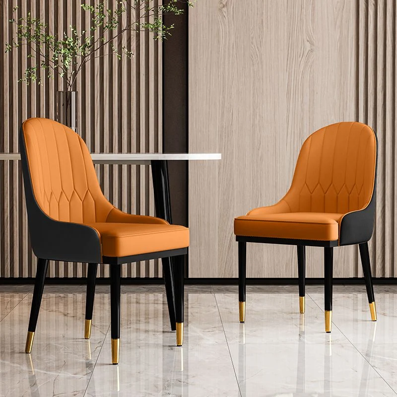 Sedie da pranzo Glam ecopelle Sedie da sala da pranzo con braccioli metallo per uso ristorante Clearhalo