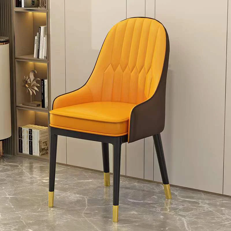 Sedie da pranzo Glam ecopelle Sedie da sala da pranzo con braccioli metallo per uso ristorante Clearhalo