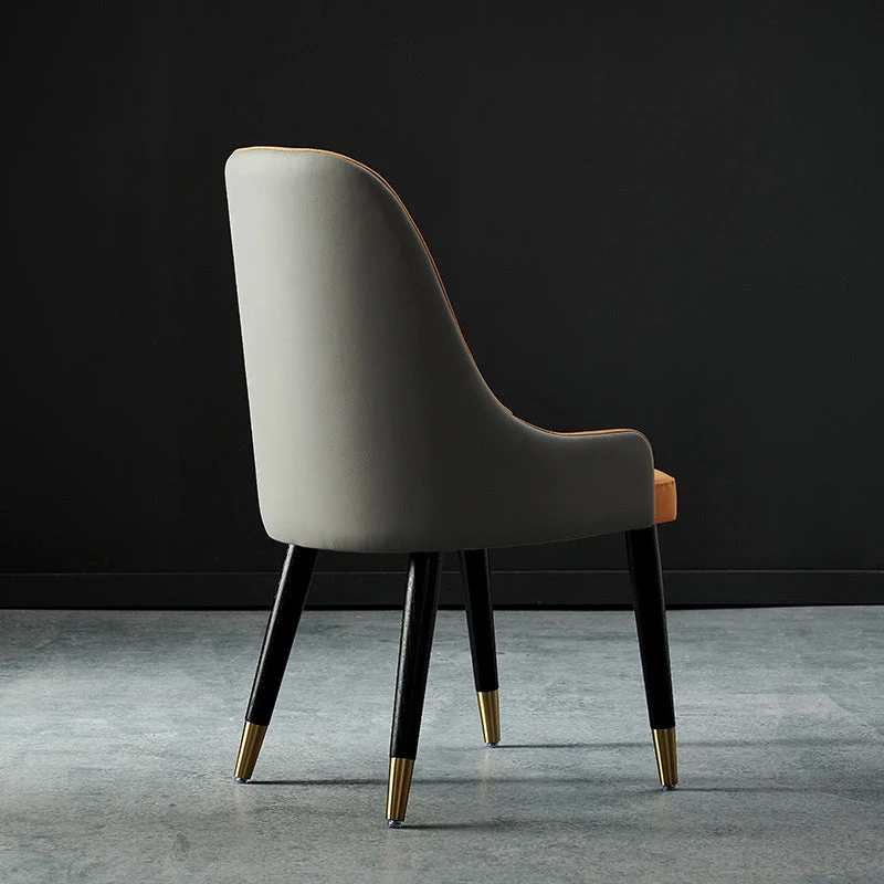 Sedie da pranzo Glam Kitchen Sedie laterali imbottite con gambe legno Clearhalo