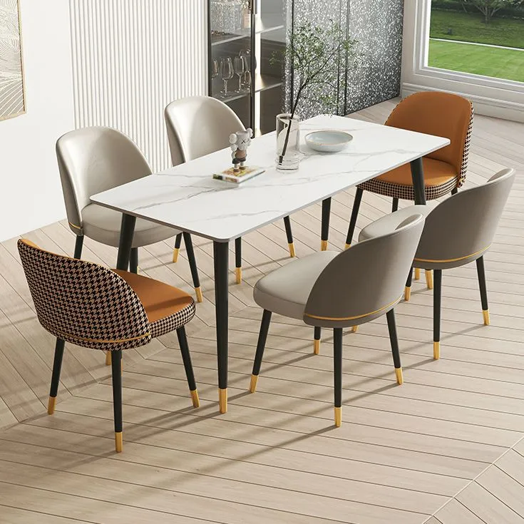 Sedie da pranzo Glam senza braccioli Sedia da pranzo per la casa ecopelle Clearhalo