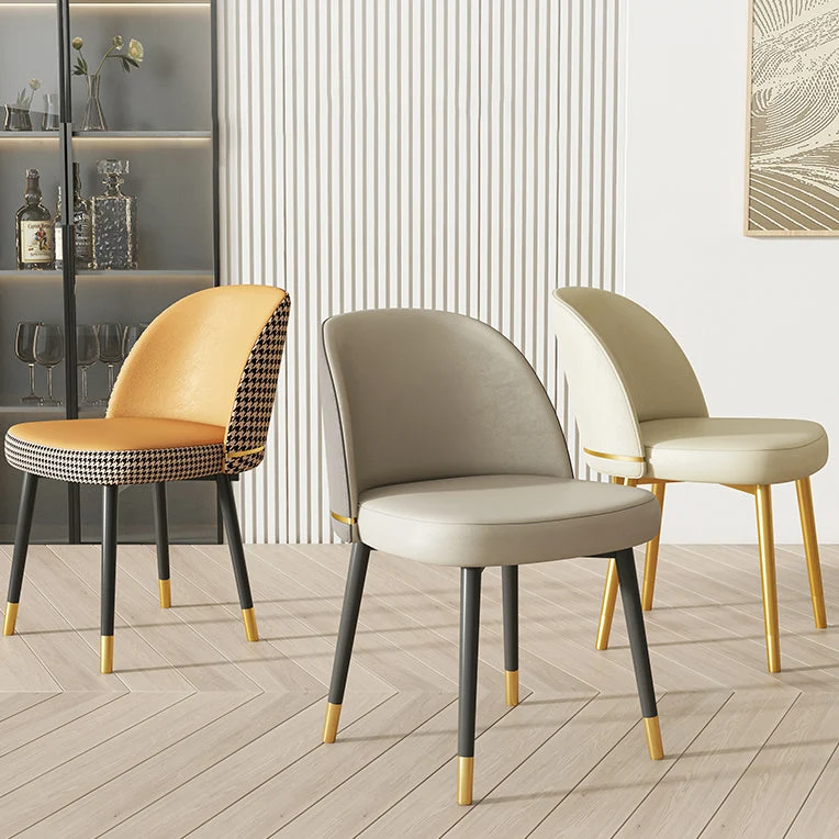 Sedie da pranzo Glam senza braccioli Sedia da pranzo per la casa ecopelle Clearhalo