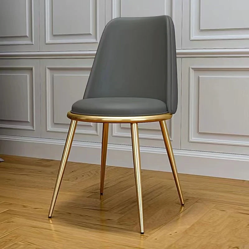 Sedie da pranzo Glam senza braccioli Sedie laterali da pranzo imbottite con gambe dorate Clearhalo