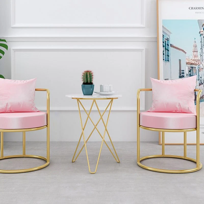 Sedie da pranzo Glam Velvet Arm Sedia da pranzo metallo per uso domestico Clearhalo