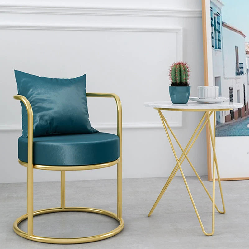 Sedie da pranzo Glam Velvet Arm Sedia da pranzo metallo per uso domestico Clearhalo