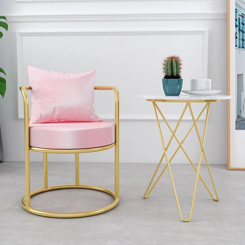 Sedie da pranzo Glam Velvet Arm Sedia da pranzo metallo per uso domestico Clearhalo