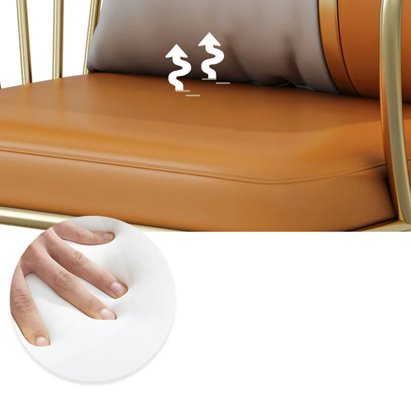 Sedie da pranzo imbottite Glam Poltrone con braccioli con schienale Windsor arancione Clearhalo
