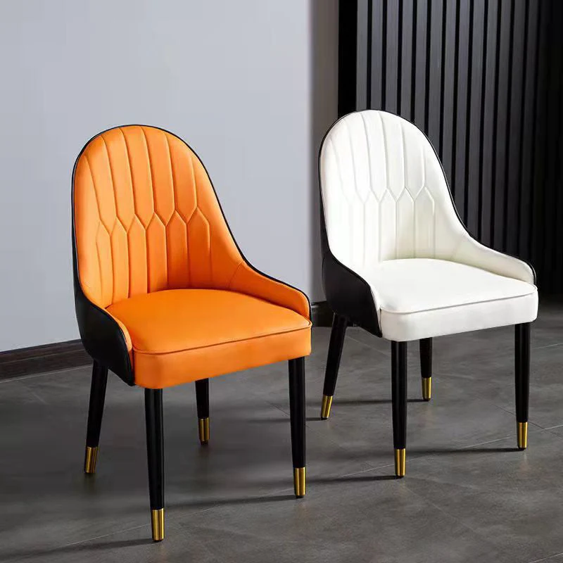Sedie da pranzo imbottite Glam Sedia da pranzo da cucina ecopelle con gambe legno Clearhalo