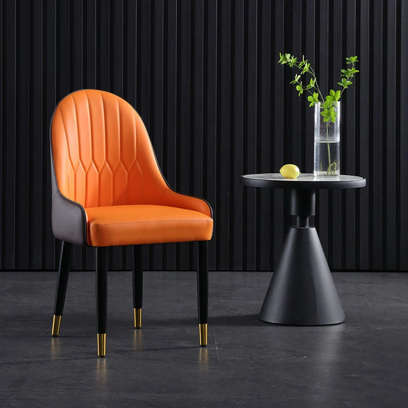 Sedie da pranzo imbottite Glam Sedia da pranzo da cucina ecopelle con gambe legno Clearhalo